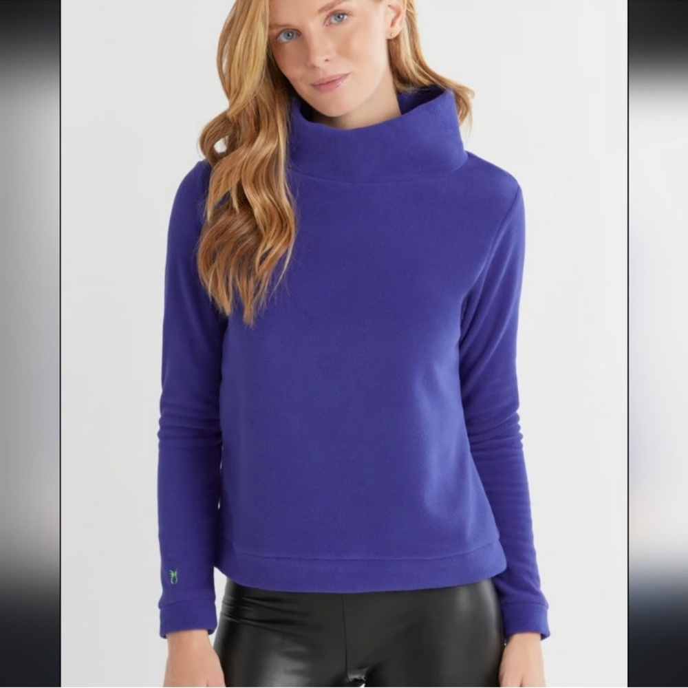 Dudley Stephens Park Slop Cobalt Blue Vello Fleece Sweatshirt Top Sz XS